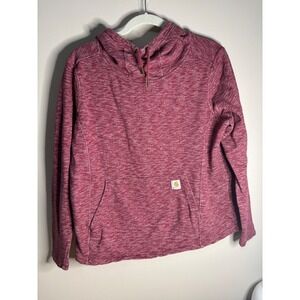 Carhartt Womens XL Heathered Burgundy Cowl Neck Long Sleeve Pullover Hoodie